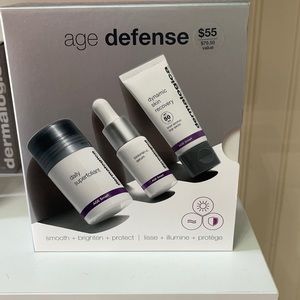 Age defense Dermlogica kit.  Good way to try the products $55.00.  Now $45.00